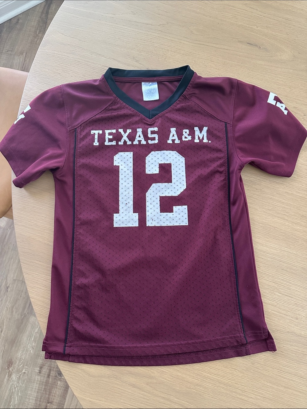 Rivalry Threads Youth Texas A&M Maroon Jersey with White Number 12